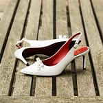Custom Made Women's Bologna High Heel in White Nappa Leather 2